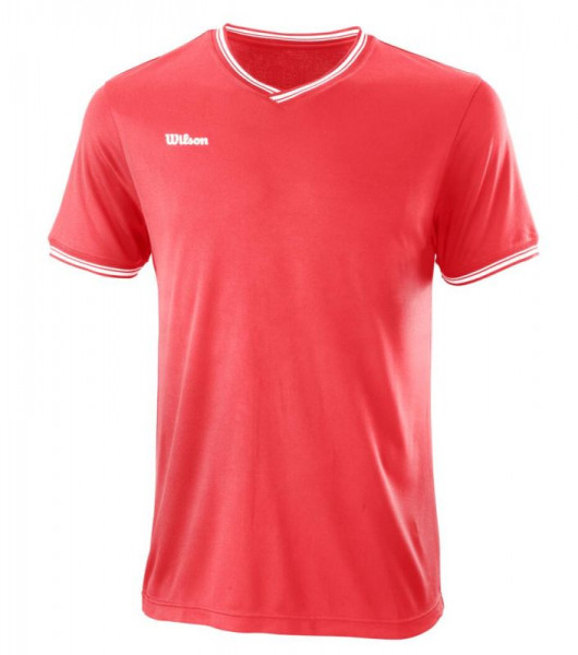 Herren Tennis-T-Shirt Wilson Team II High V-neck Men - Orange