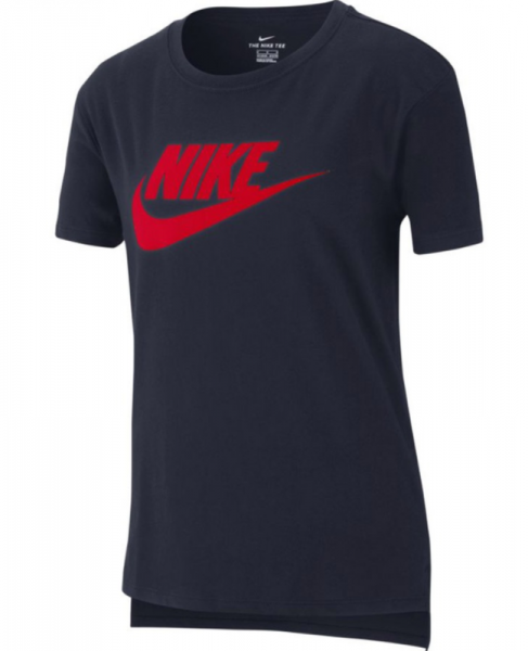 Camiseta para niña Nike Swoosh DPTL Basic Futura Tee - obsidian/university red/university red