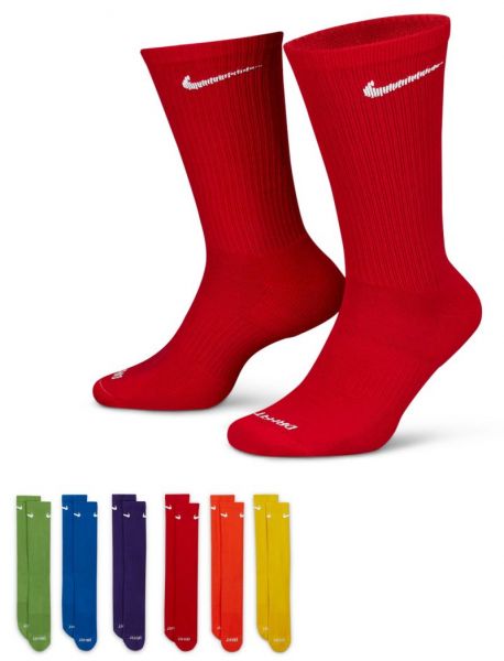 Tennisesokid  Nike Everyday Plus Cushion Crew Socks 6P - multicolor