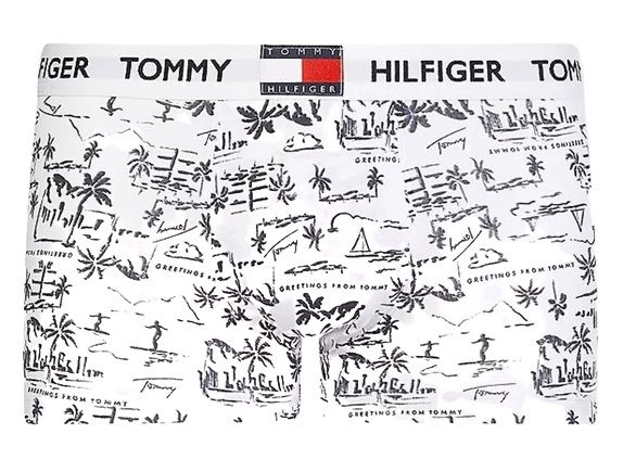 Sporta apakššorti vīriešiem Tommy Hilfiger Trunk Print 1P - greetings white
