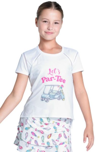 Girls' T-shirt Lucky in Love Girls Let's Par Short Sleeve - White