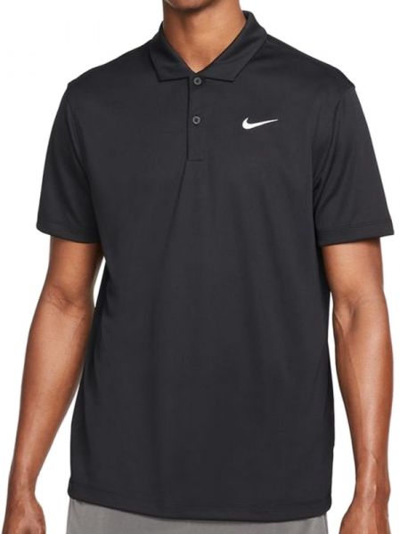 Polo da tennis da uomo Nike Men's Court Dri-Fit Solid Polo - black/white