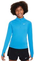 Tüdrukute T-särk Nike Kids Dri-Fit Long Sleeve 1/2 Zip Top - light photo blue/white