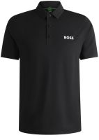 Polo de tennis pour hommes BOSS x Matteo Berrettini Slim-Fit With UV Protection - Noir