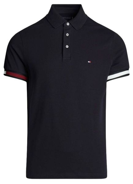 Pánske polokošele Tommy Hilfiger Flag Cuff Slim Fit - Modrý