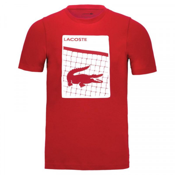  Lacoste Men’s Lacoste SPORT 3D Print Breathable T-shirt - red
