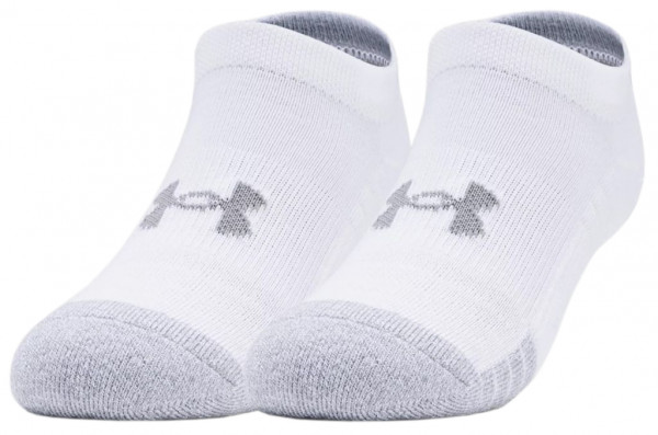 Zokni Under Armour Youth HeatGear No Show Socks 3Pack - white/steel