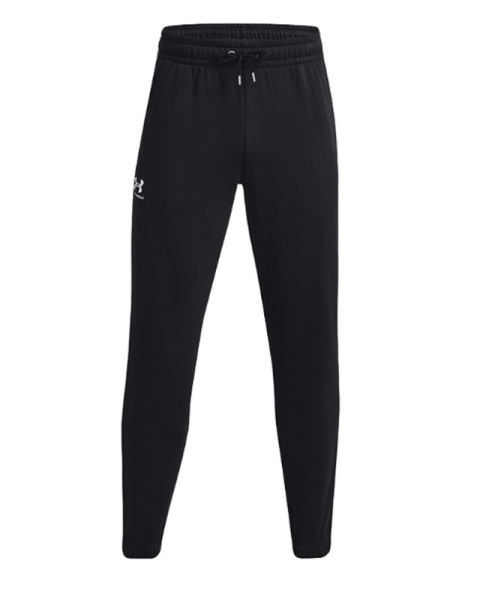 Herren Tennishose Under Armour Men's UA Essential Fleece Joggers - black/white