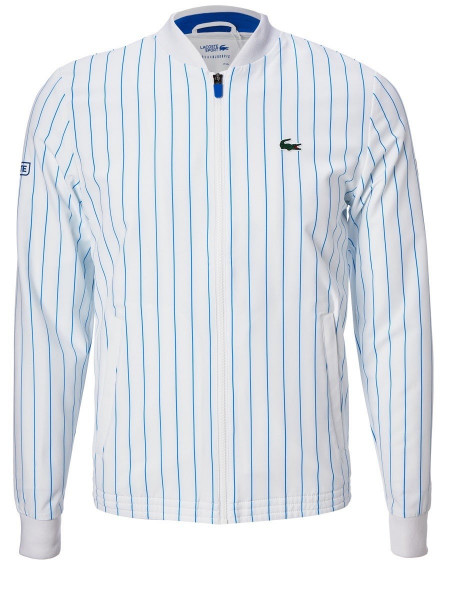 Jumper Lacoste Men's SPORT x Novak Djokovic Striped Teddy Jacket -  white/blue | Tennis Shop Strefa Tenisa | Tennis Zone