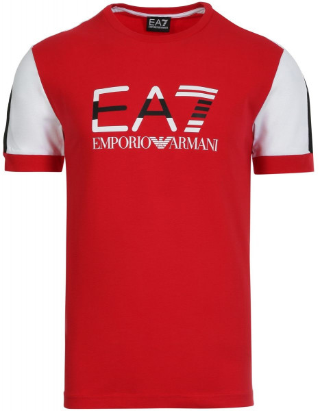 Herren Tennis-T-Shirt EA7 Man Jersey T-Shirt - tango red