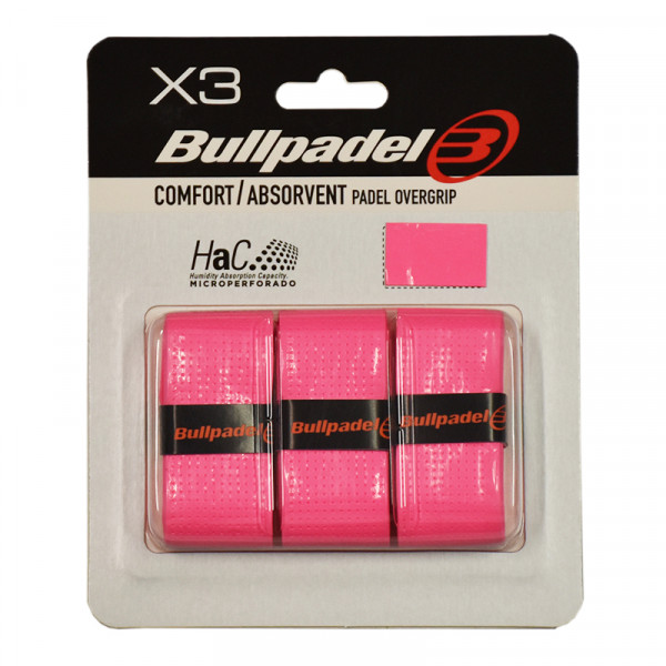 Sobregrip Bullpadel HaC Overgrip GB 1201 3P - rosa fluor