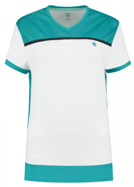 Damski T-shirt K-Swiss Hypercourt Advantage Tee 2 W - white/aruba blue