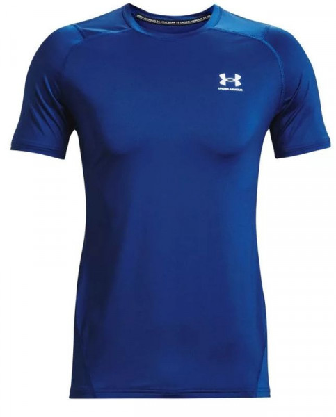 Herren Tennis-T-Shirt Under Armour Men's HeatGear Armour Fitted Short Sleeve M - tech blue/white