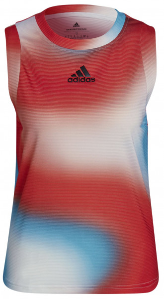 Damski top tenisowy Adidas Mel Match Tank W - white/vivid red/skyrus