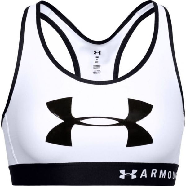 Дамски сутиен Under Armour Women's Armour Mid Keyhole Graphic Sports Bra - white