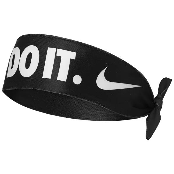 Bandana da tennis Nike Dri-Fit Head Tie Skinny Printed - black/white/white