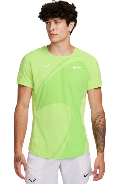 T-krekls vīriešiem Nike Dri-Fit Rafa Tennis Top - action green/white