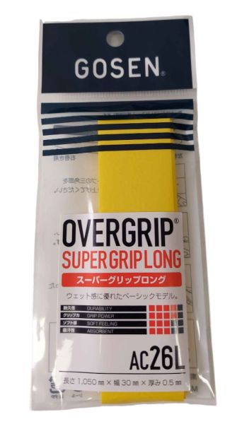 Pealisgripid Gosen Super Overgrip Long 1P - Kollane