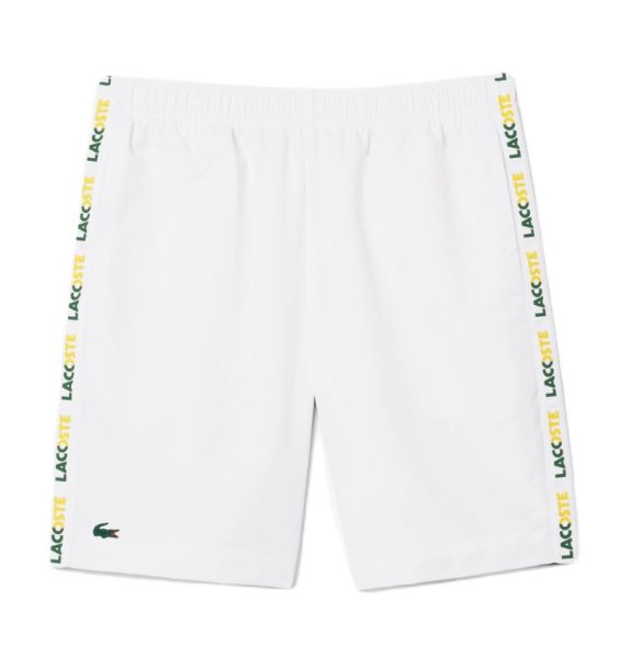 Shorts de tennis pour hommes Lacoste Sportsuit Logo Stripe Tennis Shorts - white/green