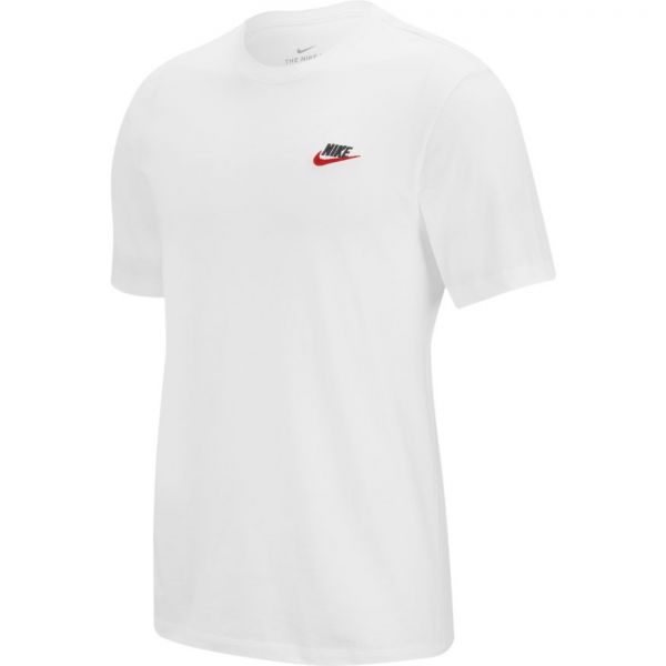 Teniso marškinėliai vyrams Nike NSW Club Tee M - white/black/university red