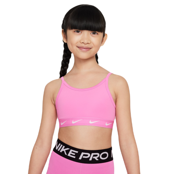 Reggiseno per ragazze Nike Dri-Fit One Sports Bra - playful pink/white