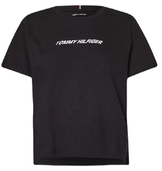 Damen T-Shirt Tommy Hilfiger Performance Mesh Tee - black