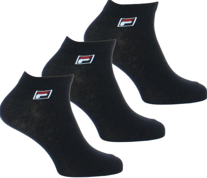 Socks Fila Quarter Plain Socks F9303 3P - black | Tennis Zone | Tennis Shop