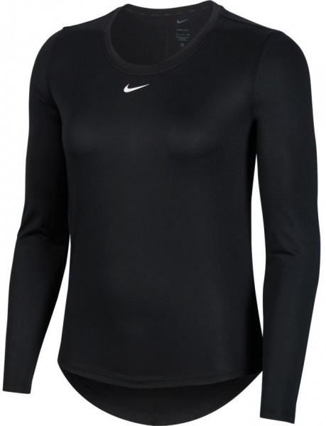Damen Langarm-T-Shirt Nike Dri-FIT One Women's Standard Fit Top - Schwarz, Weiß