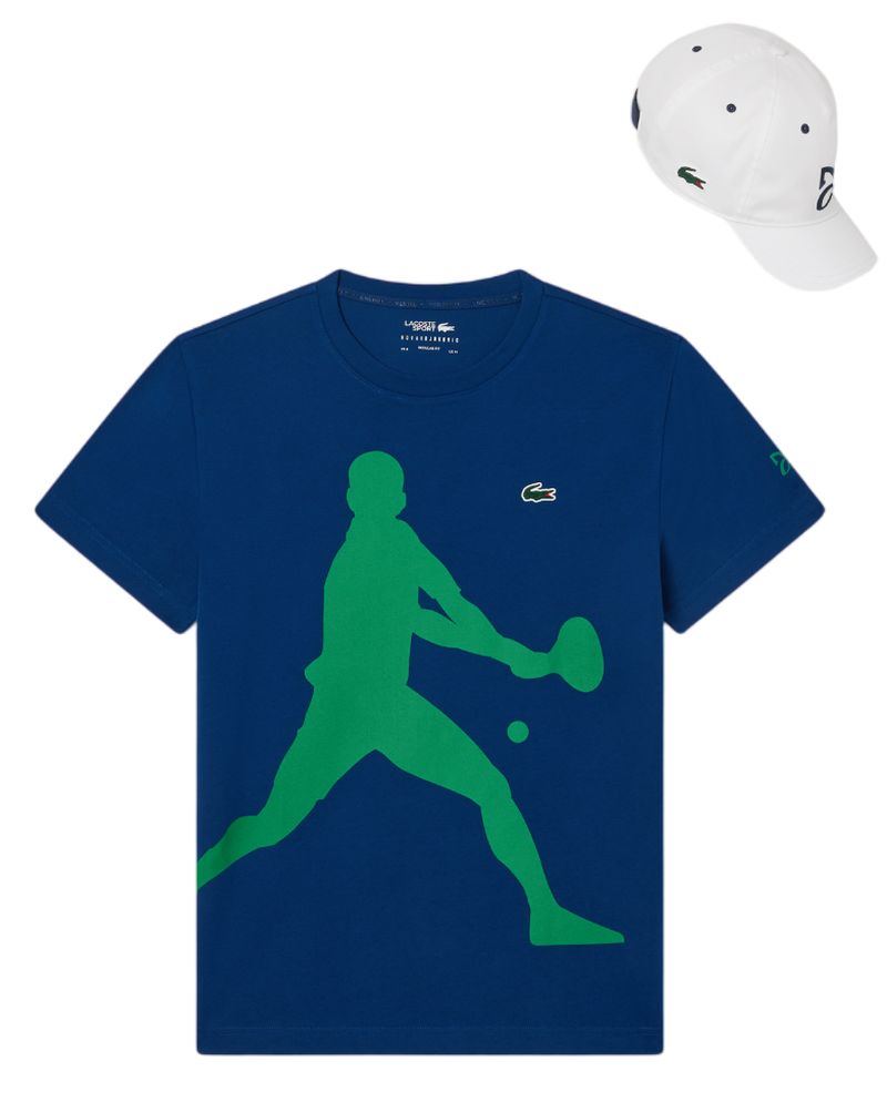 Men s T shirt Lacoste Tennis X Novak Djokovic Set Blue Tennis Zone Tennis Shop