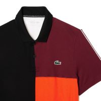 Pánske polokošele Lacoste Regular Fit Recycled Fiber Tennis Polo Shirt - black/bordeaux/white/orange Pánske polokošele Lacoste Regular Fit Recycled Fiber Tennis Polo Shirt - black/bordeaux/white/orange