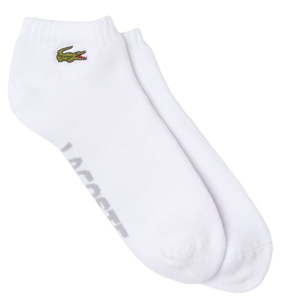 Teniso kojinės Lacoste SPORT Branded Stretch Cotton Low-Cut Socks 1P - white/grey chine