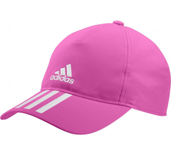  Adidas Aeroready 3-Stripes Baseball Hat - screaming pink/white/white