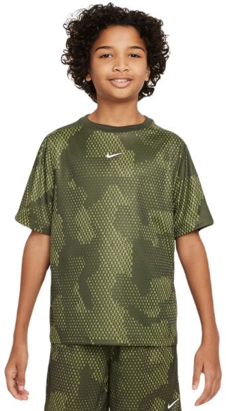 T-krekls zēniem Nike Kids Dri-Fit Short-Sleeve Top - cargo khaki/white