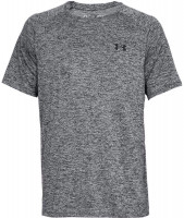 Herren Tennis-T-Shirt Under Armour Tech SS Tee 2.0 - black/black melange