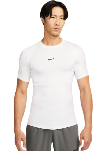 Pánske kompresné oblečenie Nike Pro Dri-FIT Tight Short-Sleeve Fitness Top - white