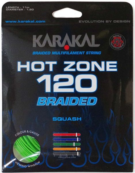 Χορδές σκουός Karakal Hot Zone Braided (11 m) - green