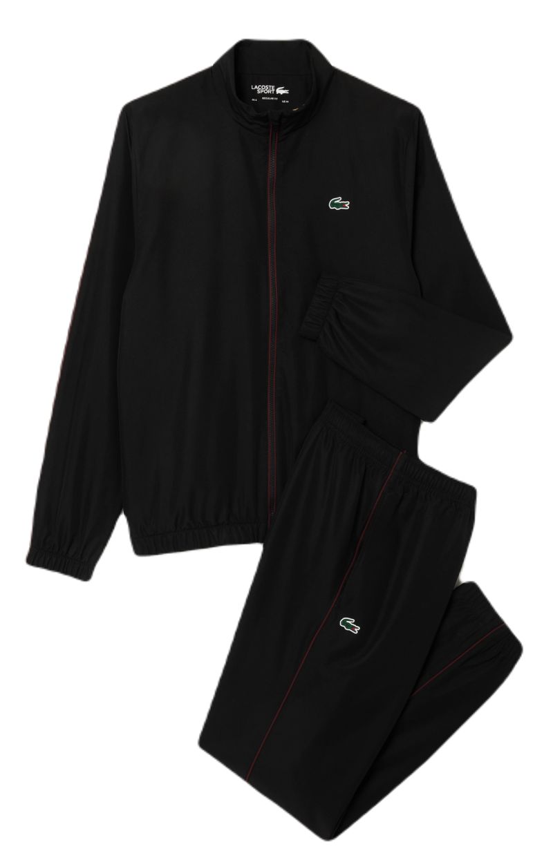 Black lacoste tracksuit sale