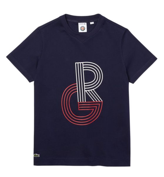 Camiseta de mujer Lacoste SPORT Graphic Roland Garros - blue marine/white