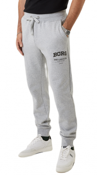 Pantalones de tenis para hombre Björn Borg Sthlm Tapered Pants - light gray melange