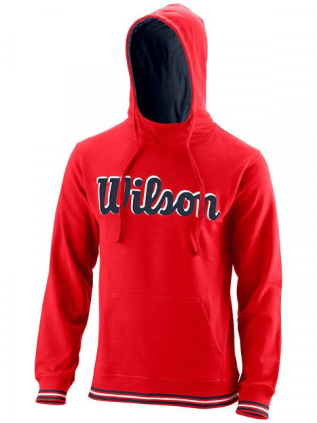 Herren Tennissweatshirt Wilson Chi Script PO Hoody-Slimfit M - wilson red