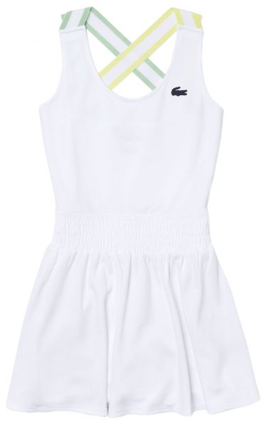  Lacoste Women’s SPORT Built-in Shorts Short Wraparound Dress - white/navy blue