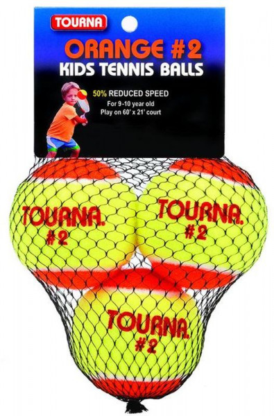 Balles de tennis pour juniors Tourna Kids 2 Orange Balls (Stage 2) 3B