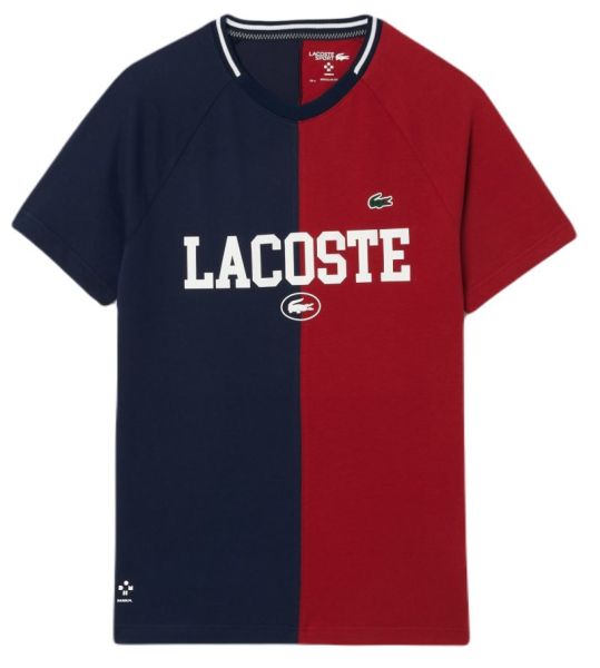 Teniso marškinėliai vyrams Lacoste Sport x Daniil Medvedev Ultra-Dry Tennis T-Shirt - navy blue/bordeaux