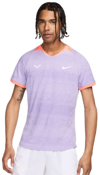 T-krekls vīriešiem Nike Rafa NikeCourt Dri-Fit Short Sleeve Top - lilac bloom/bright mango/white