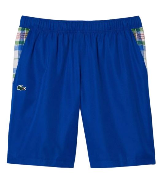 Férfi tenisz rövidnadrág Lacoste Tennis Checked Colourblock Shorts - blue/white
