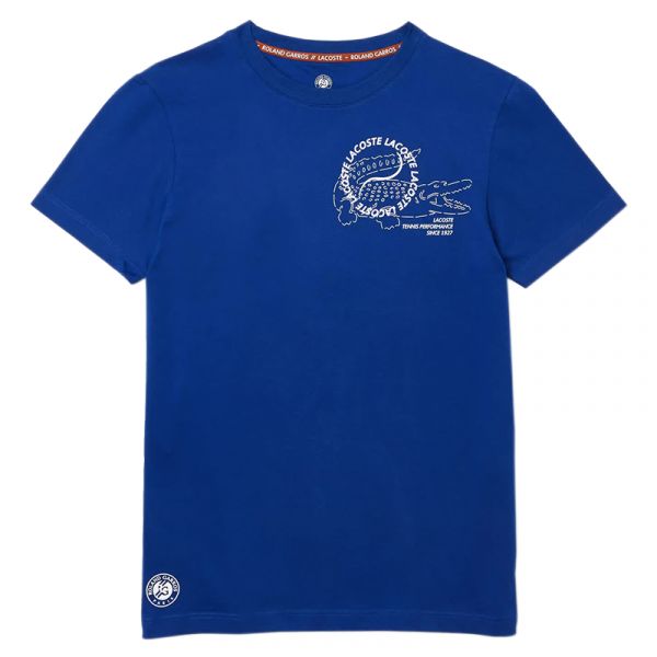 Teniso marškinėliai vyrams Lacoste Roland Garros Men T-Shirt - blue/white