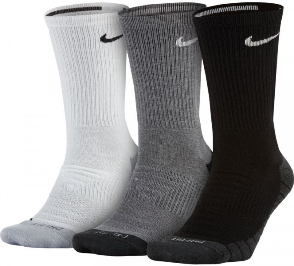  Nike Dry Cushioned Crew - 3 pary/white/grey/black
