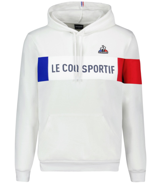 Herren Tennissweatshirt Le Coq Sportif BAH Hoody N°1 SS23 - new optical white
