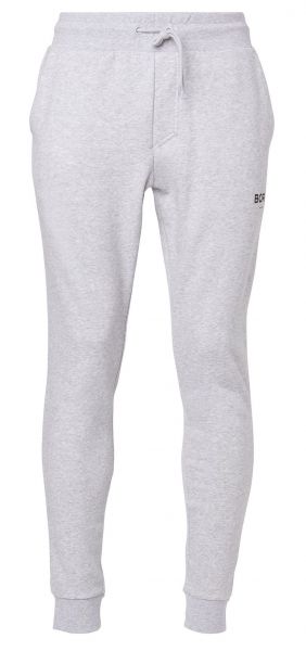 Pantalons de tennis pour hommes Björn Borg Logo Pants - light grey melange