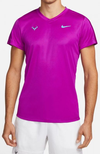  Nike Court Dri-Fit Challenger Top SS Rafa - red plum/washed teal